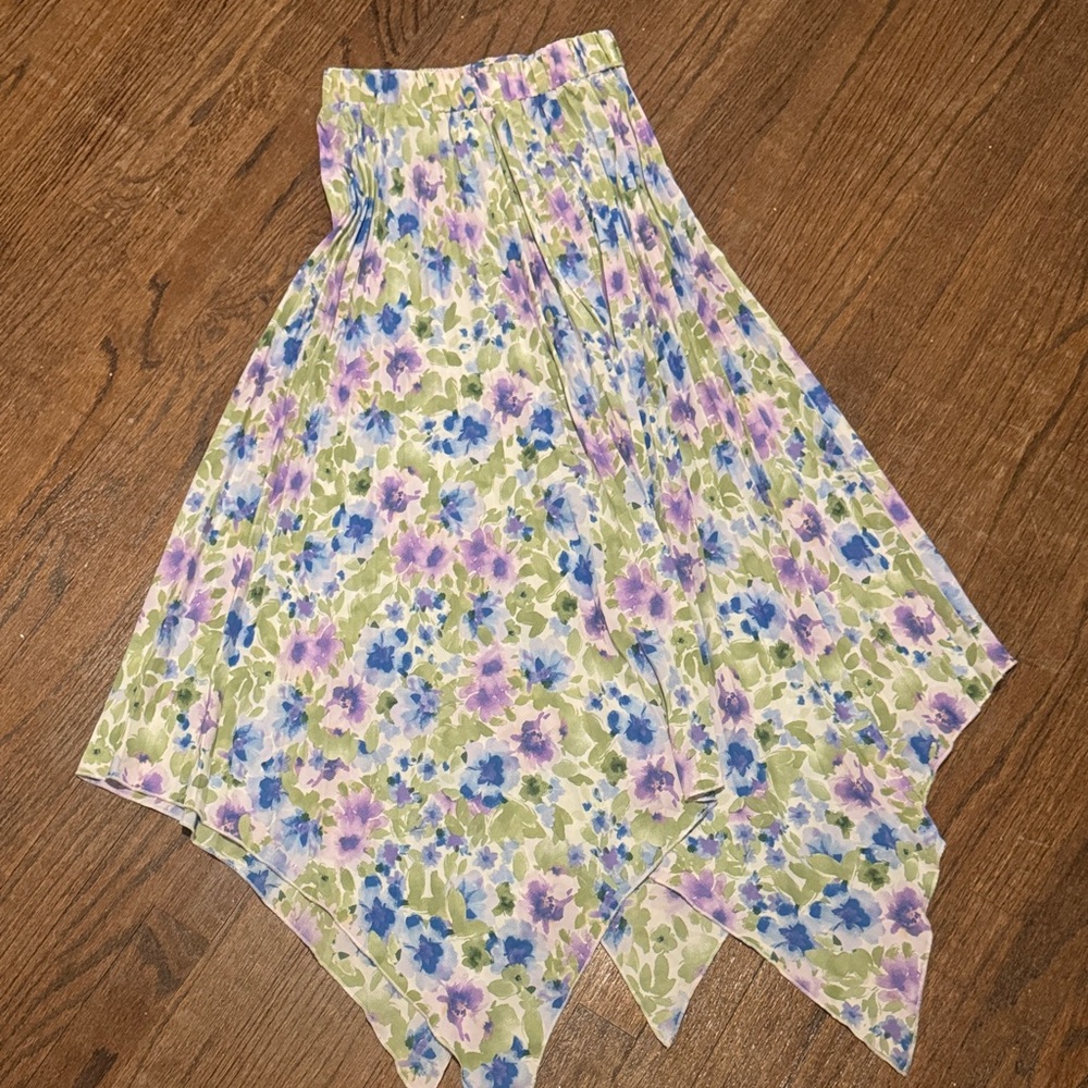 Floral Women's Skirt in Purple and Green